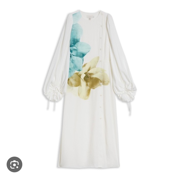 BNWT Ted Baker London Jordis Button Through Midi Dress, Brand Size 2 - Picture 2 of 11